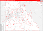 Lakeland-Winter Haven Metro Area Wall Map Red Line Style